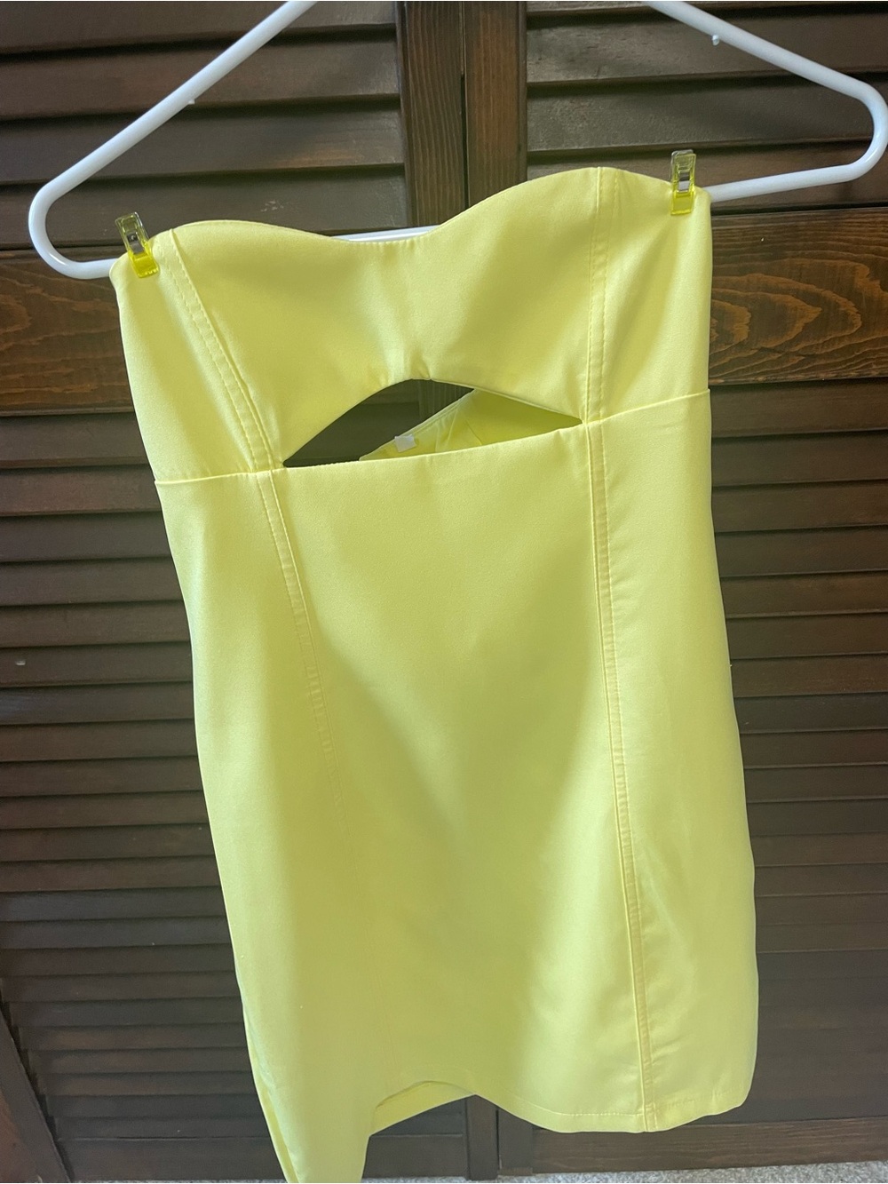 Strapless Yellow Cutout Mini Dress